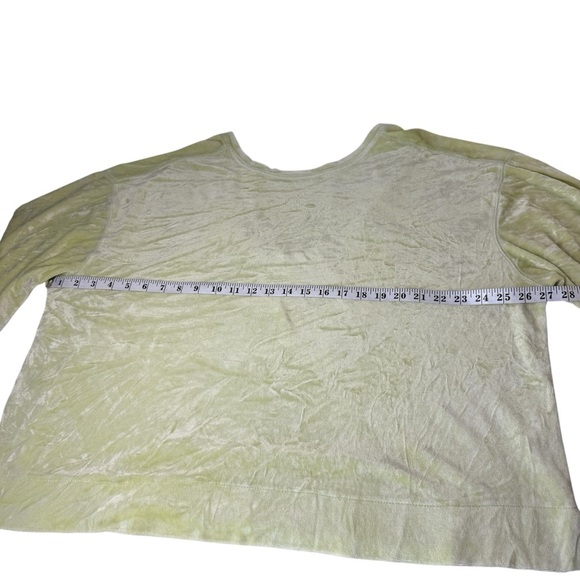 Free People Valerie Velvet Top Tee Blouse Women L Soft Yellow Boho Beach Travel - Picture 6 of 9
